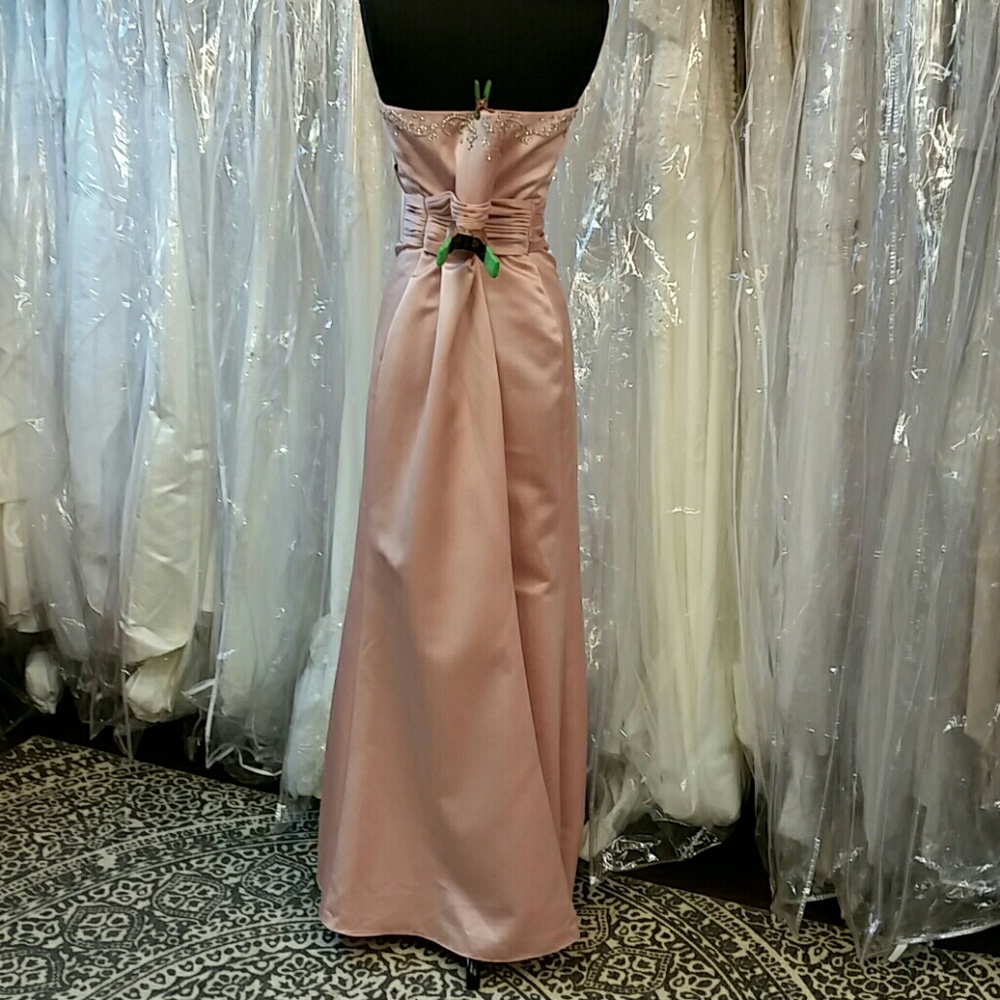 Blush Pink Satin Gown - Picture 3 of 5